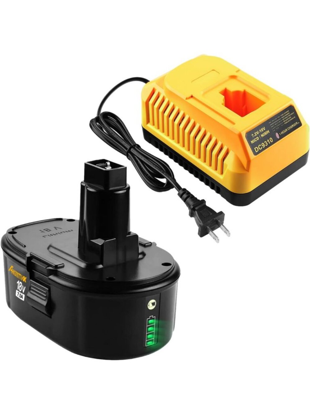 High-Capacity 7.0Ah 18V Battery Replacement & Charger for Power Tools